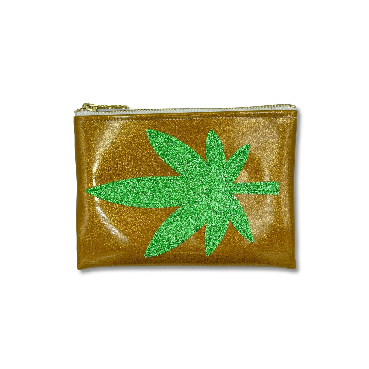 Marijuana Leaf Glitter Clutch