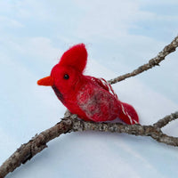 Load image into Gallery viewer, Cardinal Felt Wool Bird Ornament
