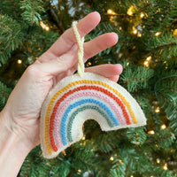 Load image into Gallery viewer, Rainbow Embroidered Wool Ornament
