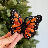 Load image into Gallery viewer, Monarch Butterfly Embroidered Wool Ornament

