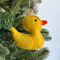 Load image into Gallery viewer, Rubber Duck Felt Wool Ornament
