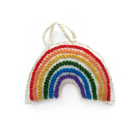 Load image into Gallery viewer, Rainbow Embroidered Wool Ornament
