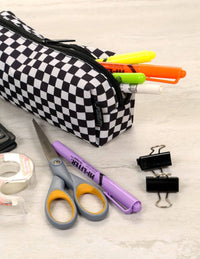 Load image into Gallery viewer, Pencil Pouch: INDY Check Black
