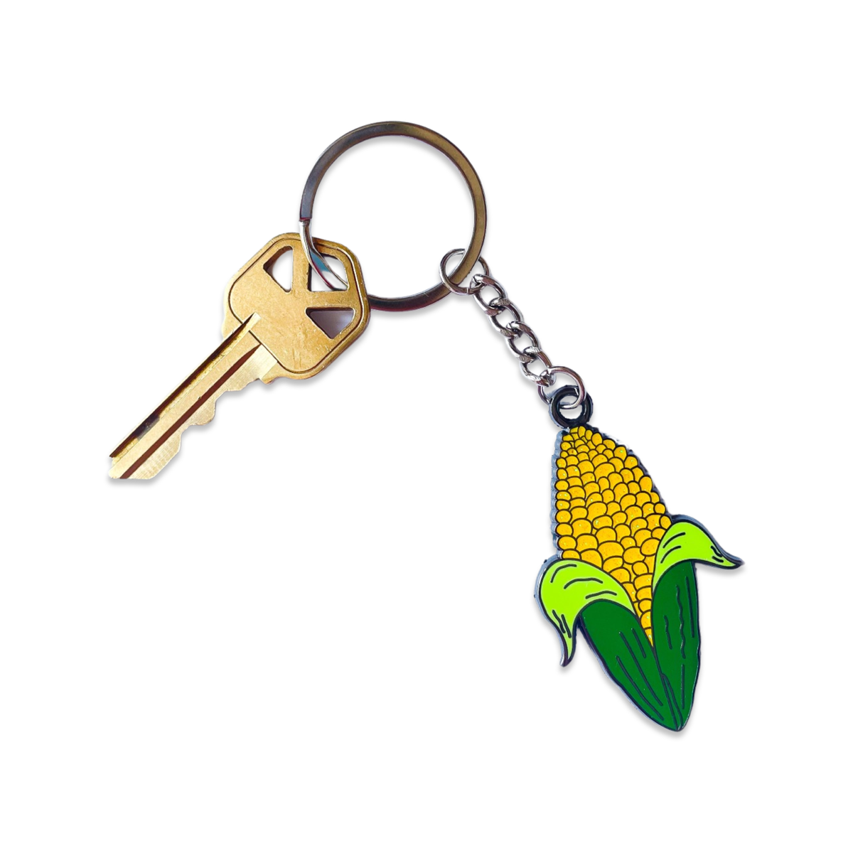 Enamel Corn Keychain