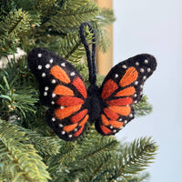 Load image into Gallery viewer, Monarch Butterfly Embroidered Wool Ornament
