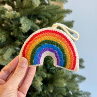 Load image into Gallery viewer, Rainbow Embroidered Wool Ornament
