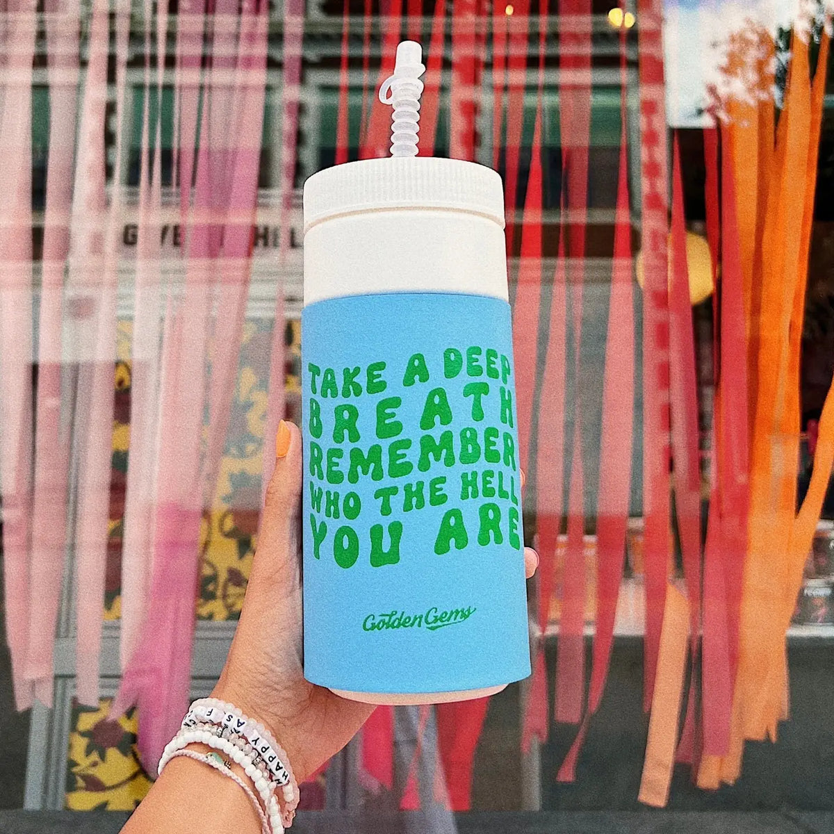 Take A Deep Breath Retro Water Bottle