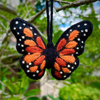 Load image into Gallery viewer, Monarch Butterfly Embroidered Wool Ornament
