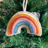 Load image into Gallery viewer, Rainbow Embroidered Wool Ornament
