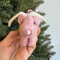 Load image into Gallery viewer, Flying Pig Felt Wool Ornament
