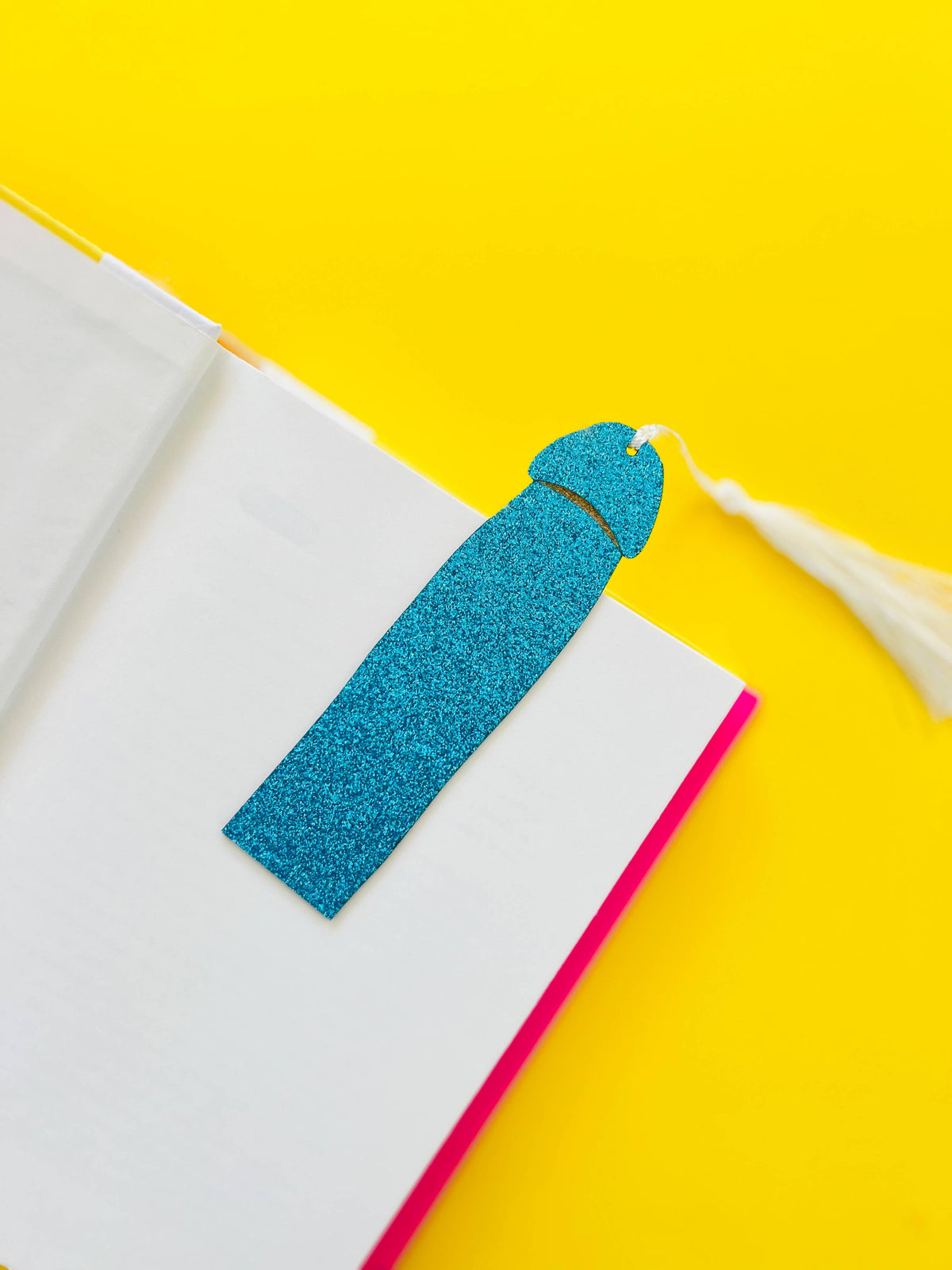 Glitter Cockmark™ Bookmark: Cyan