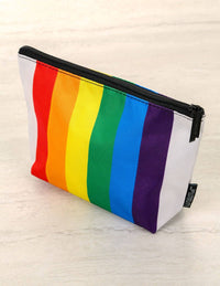 Load image into Gallery viewer, Make-Up Cosmetic Bag | Zip Pouch | PRIDE Rainbow Stri
