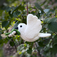 Load image into Gallery viewer, Dove with Olive Branch Felt Wool Ornament
