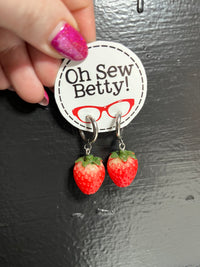 Load image into Gallery viewer, Oh Sew Betty! Strawberry Danglies  - Earrings
