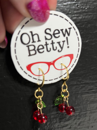 Load image into Gallery viewer, Oh Sew Betty! Cherry Danglies  - Earrings
