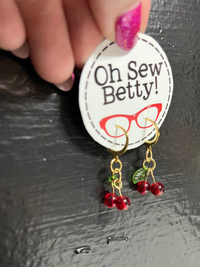 Load image into Gallery viewer, Oh Sew Betty! Cherry Danglies  - Earrings
