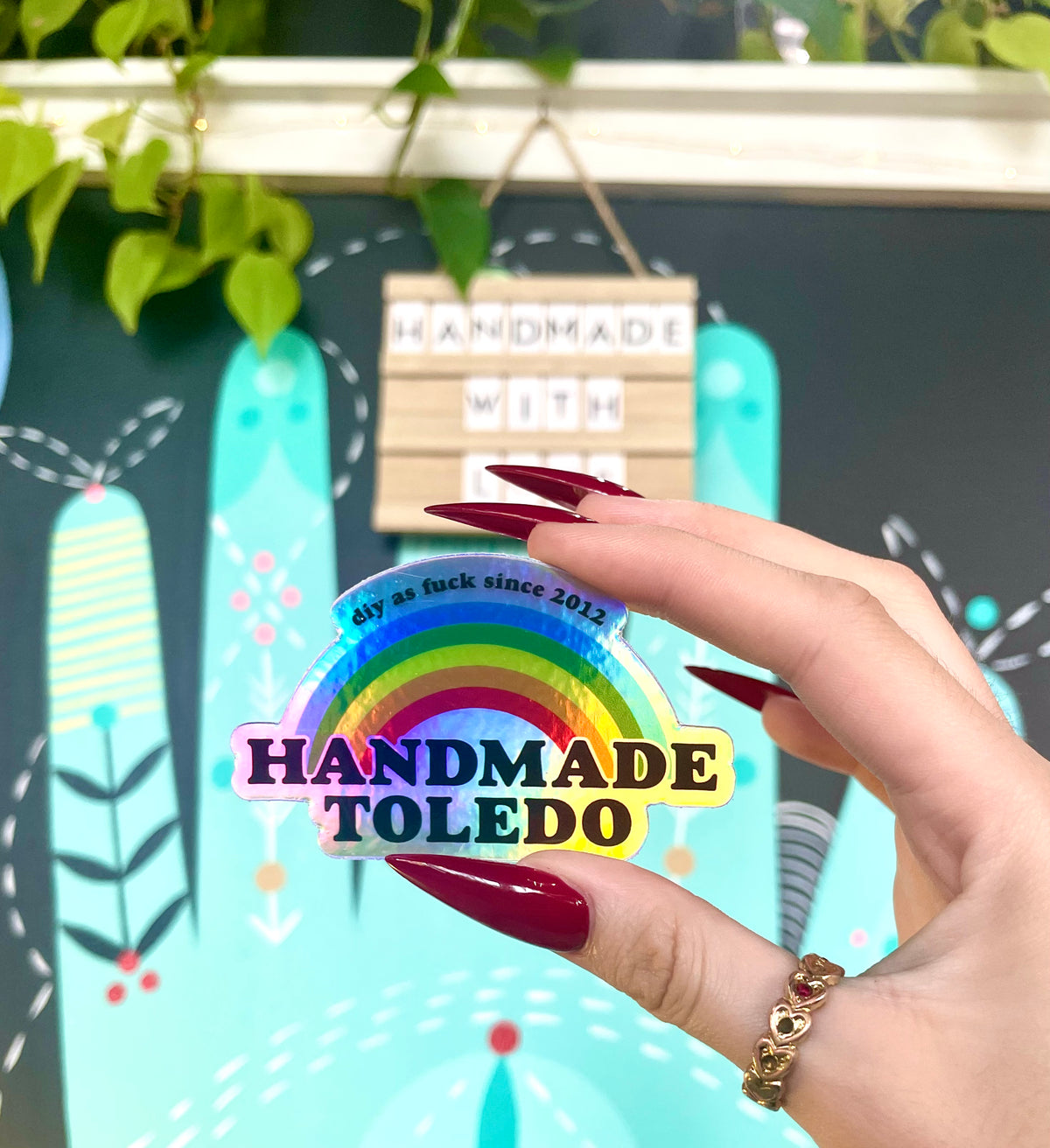 Holographic DIY AF Rainbow Sticker