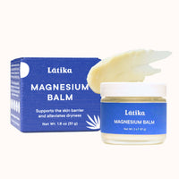 Load image into Gallery viewer, Látika magnesium balm jar and packaging on a white background
