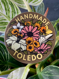 Load image into Gallery viewer, Flower Circle Sticker (Brown)
