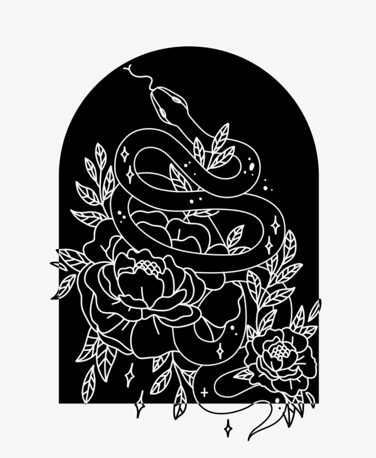 Mystical Floral Snake Arch Print