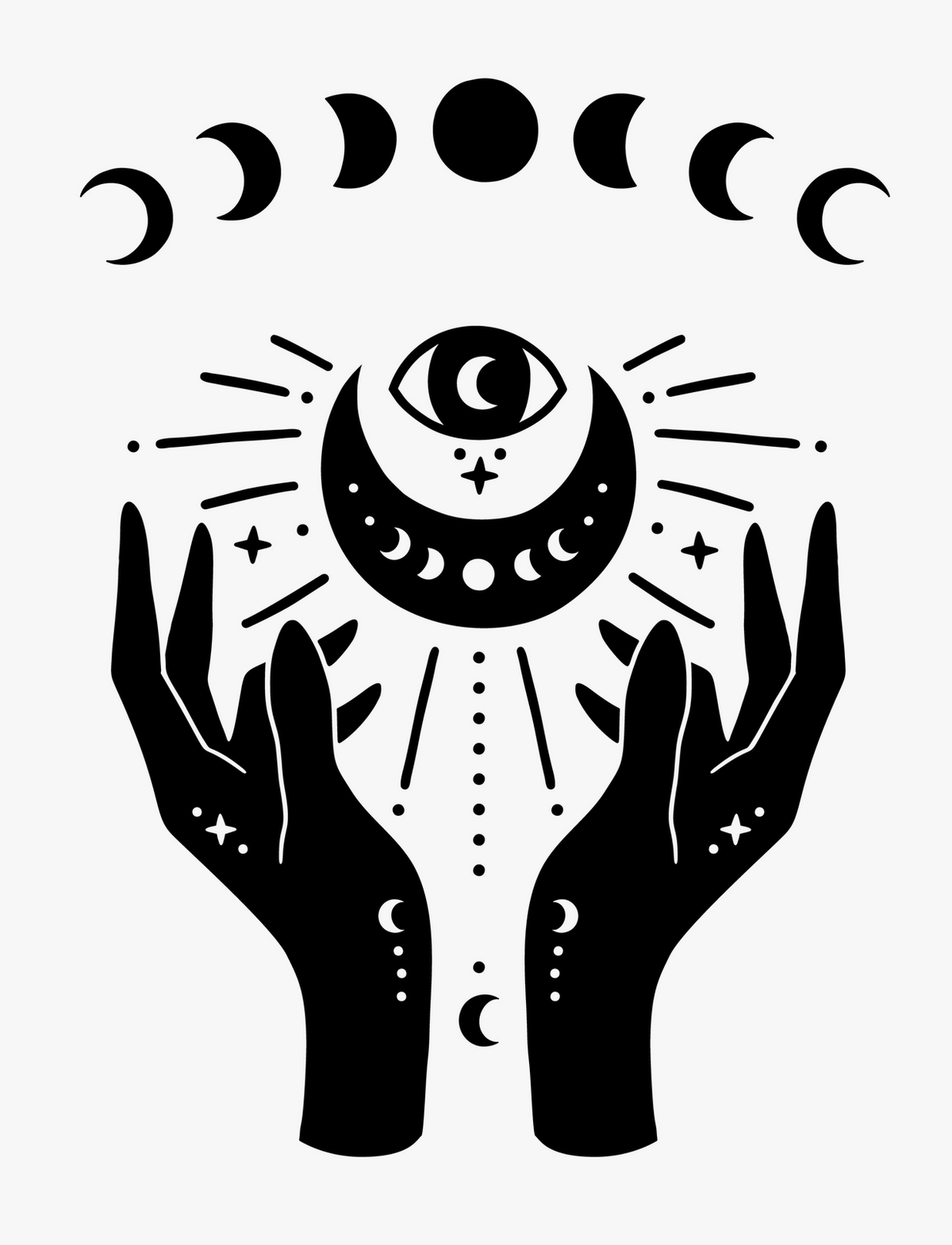 Magic Hands Moon Phase Print