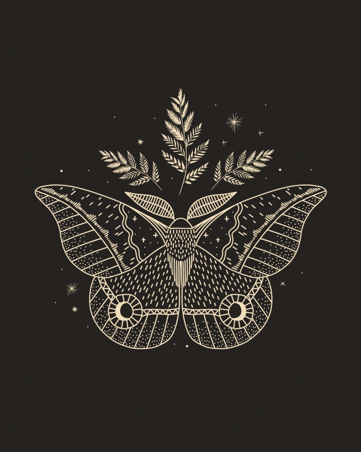 Botanical Witchy Moth Print