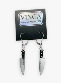 Load image into Gallery viewer, Knife Fish Hook Earrings
