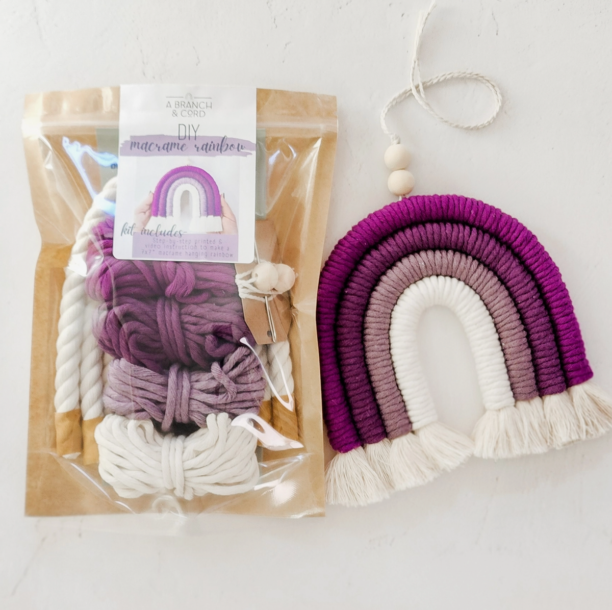 Purple DIY Macrame Rainbow Kit