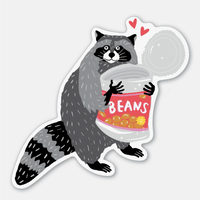Load image into Gallery viewer, Beans Raccoon Sticker
