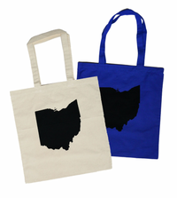 Load image into Gallery viewer, Black Ohio Silhouette Tote Bag
