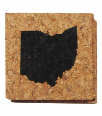 Load image into Gallery viewer, Black Ohio Silhouette Coaster Set
