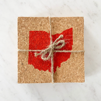 Load image into Gallery viewer, Red Ohio Silhouette Coaster Set
