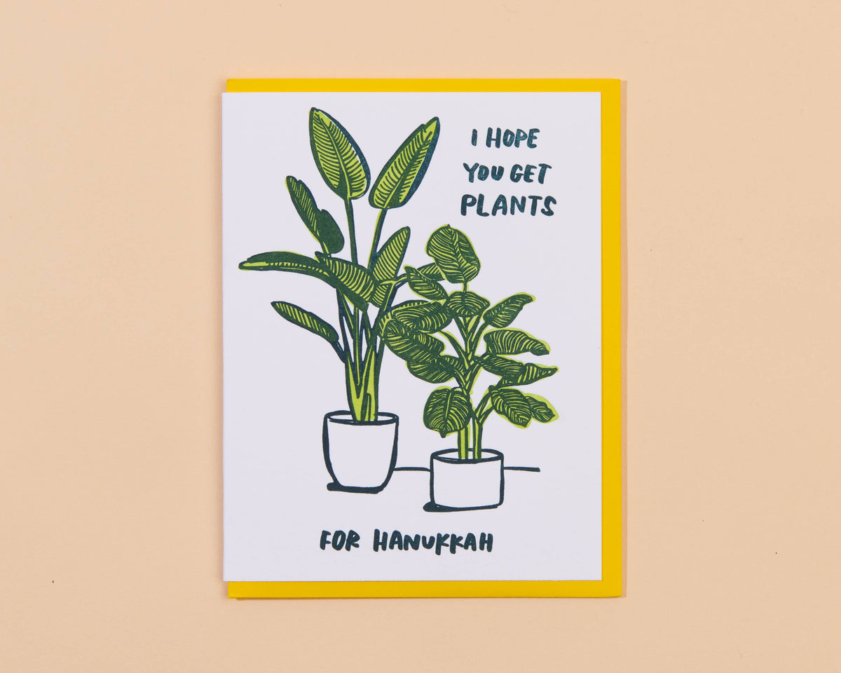 Plants for Hanukkah Letterpress Greeting Card