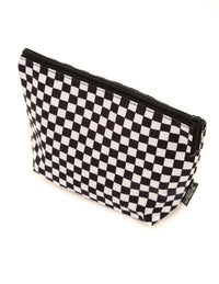 Load image into Gallery viewer, Make-Up Cosmetic Bag | Zip Pouch | INDY Check Black

