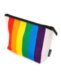 Load image into Gallery viewer, Make-Up Cosmetic Bag | Zip Pouch | PRIDE Rainbow Stri
