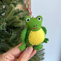 Load image into Gallery viewer, Frog Felt Wool Ornament
