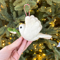 Load image into Gallery viewer, Dove with Olive Branch Felt Wool Ornament
