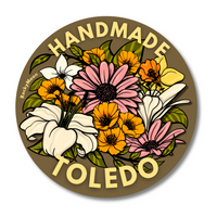 Load image into Gallery viewer, Flower Circle Sticker (Brown)
