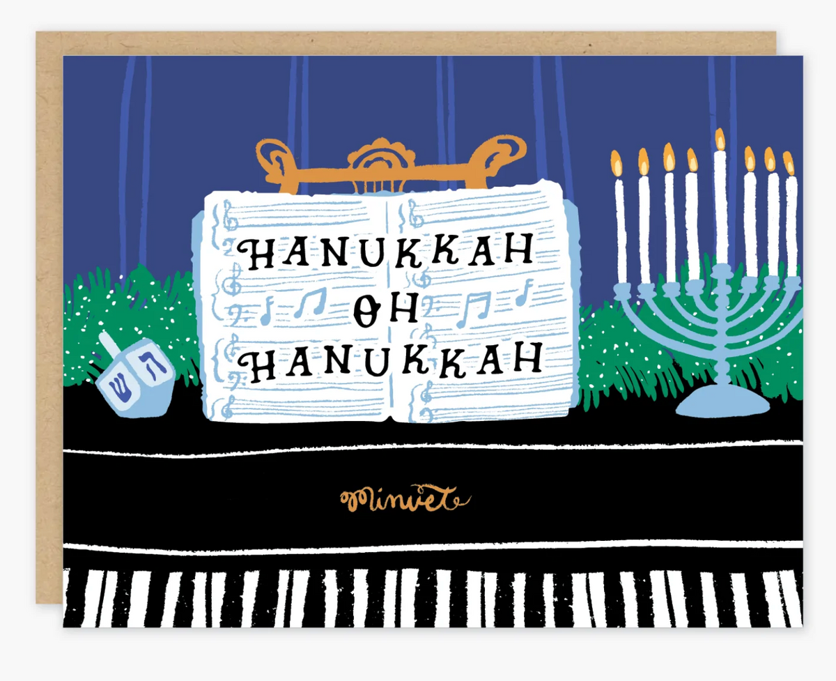 Hanukkah Piano Holiday Card