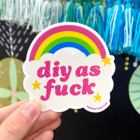 Load image into Gallery viewer, DIY AF Cloud Rainbow Sticker

