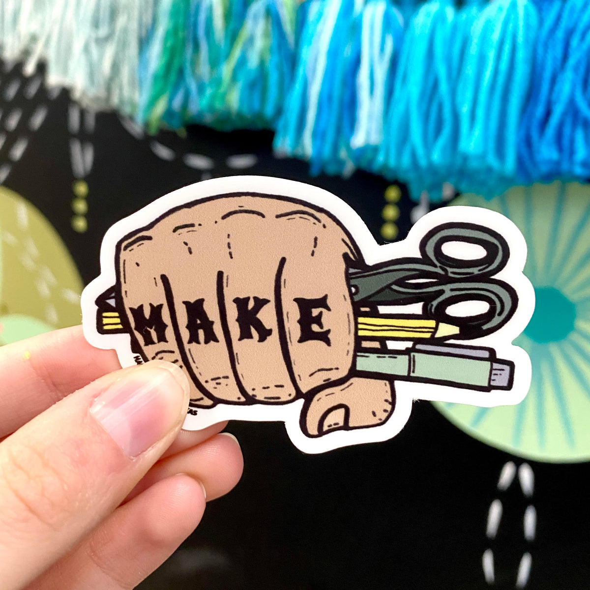 Fist With Tools Sticker